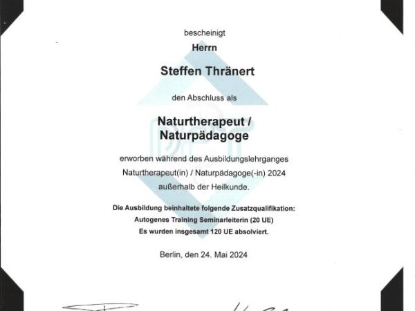 Abschluss als Naturpädagoge und Naturtherapeut 2024